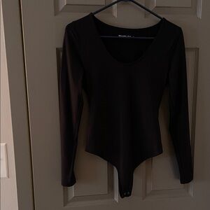 Abercrombie & Fitch Black Long Sleeve Bodysuit